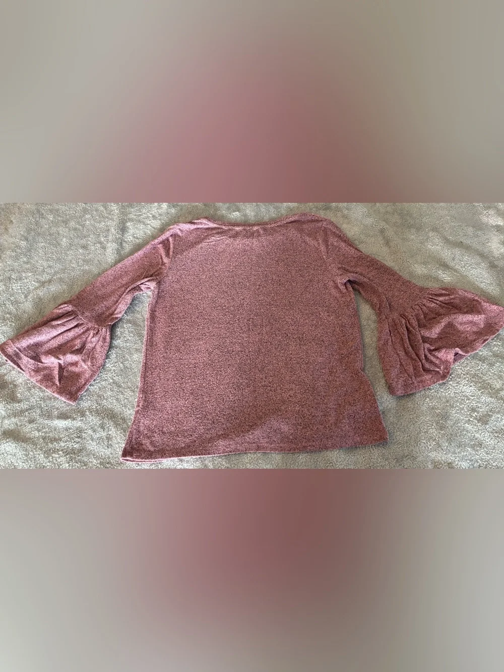 Women’s Liz Claiborne Pink Bell-Sleeve Sweater Top Size Small